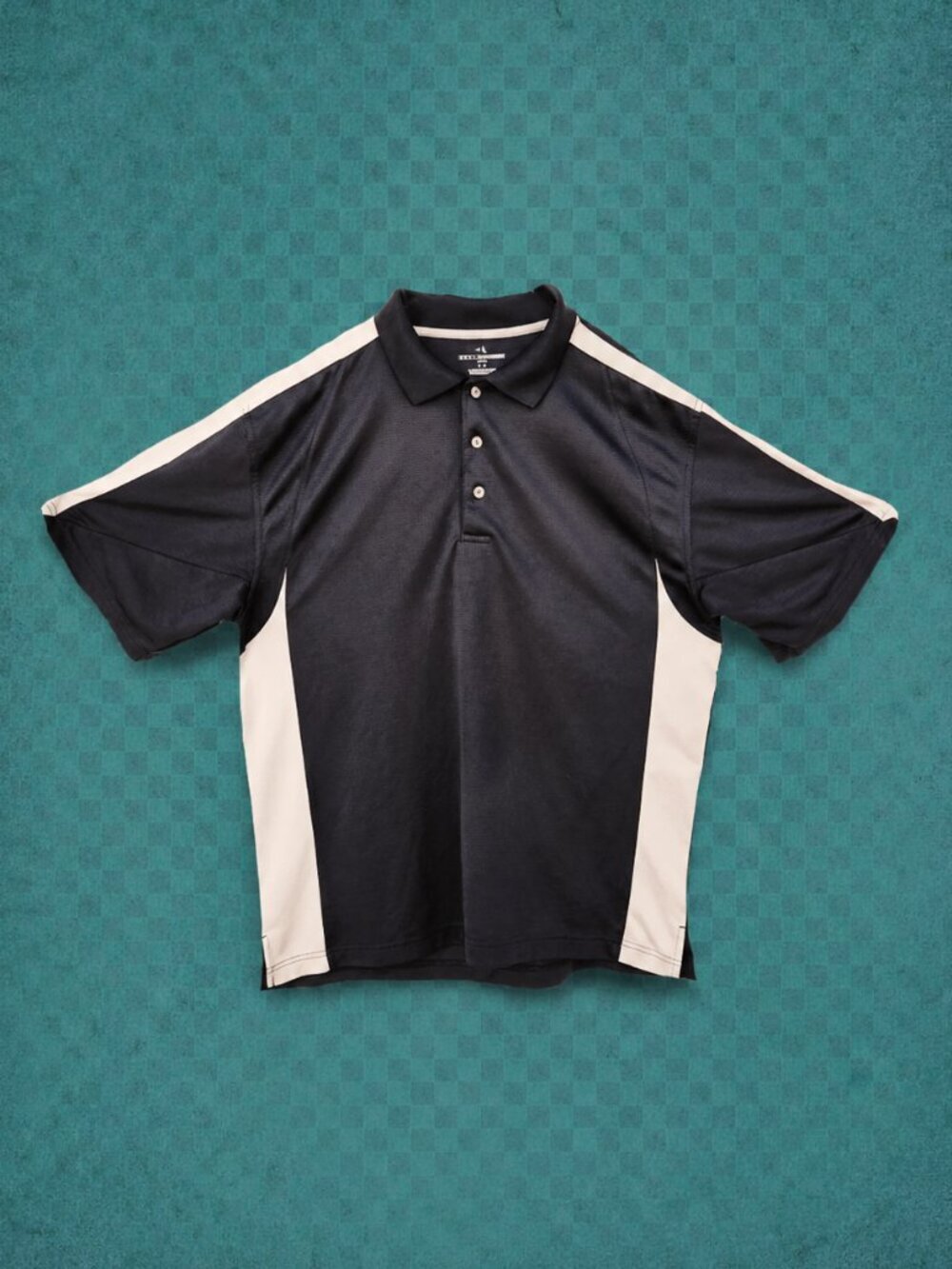 Grand Slam Men's Golf Black/Tan Striped Shirt - L